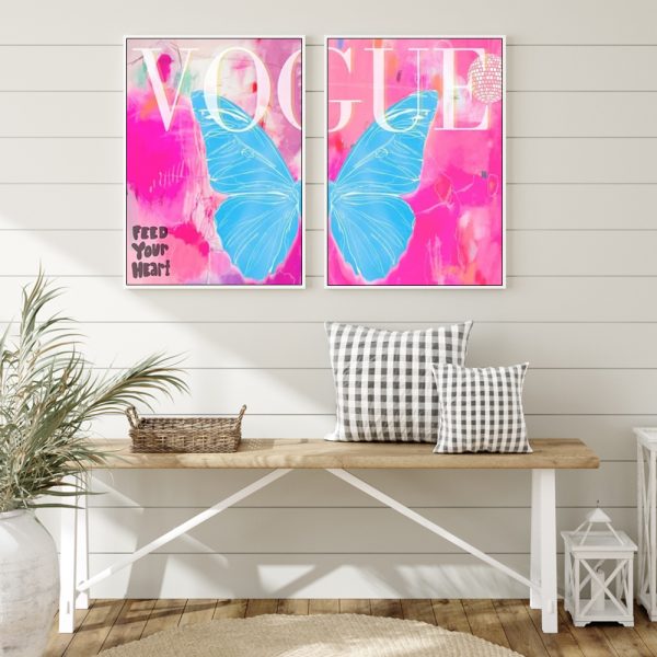 Wall art - Butterfly Vogue (2 sets)- Canvas Prints- Poster Prints