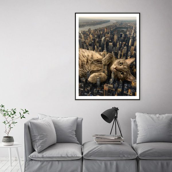 Wall Art - New York City Cat - Canvas Prints-Poster Prints