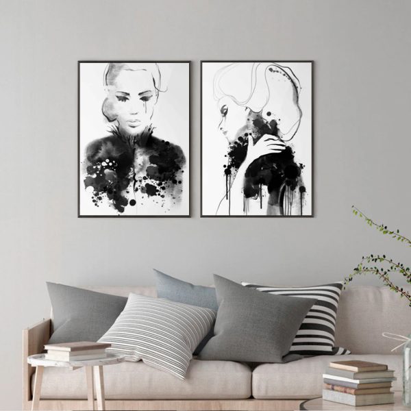 Wall art - Watercolor Sketch (2 sets)- Canvas Prints- Poster Prints - Image 2