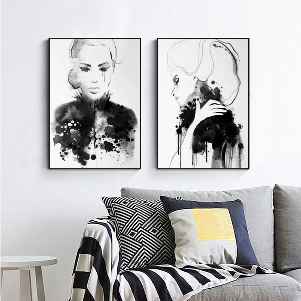 Wall art – Watercolor Sketch (2 sets)- Canvas Prints- Poster Prints ...