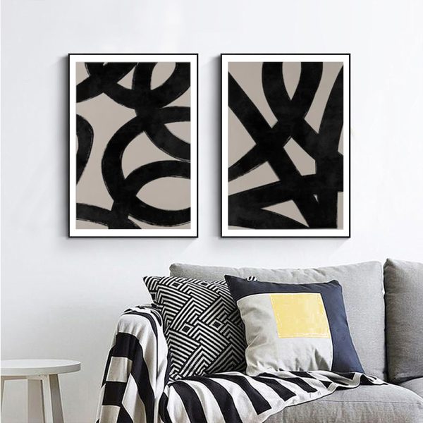 Wall art - Abstract black (2 sets)- Canvas Prints- Poster Prints
