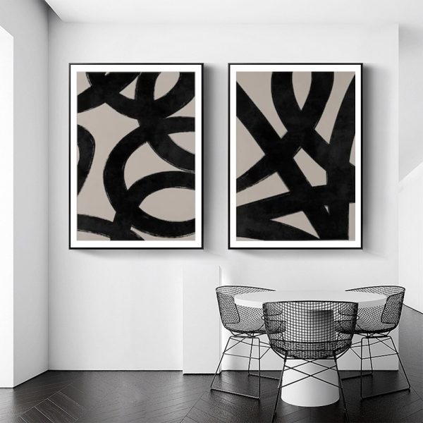 Wall art - Abstract black (2 sets)- Canvas Prints- Poster Prints - Image 3