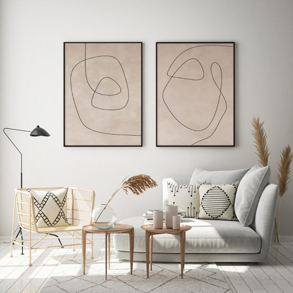 Wall art - Neutral Abstract (2 sets)- Canvas Prints- Poster Prints - Image 3
