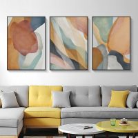 Wall Art - Abstract Orange (3 Sets) - Poster Prints -Canvas Prints - Image 2