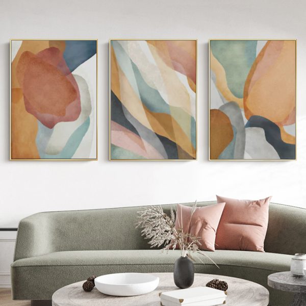 Wall Art - Abstract Orange (3 Sets) - Poster Prints -Canvas Prints - Image 3