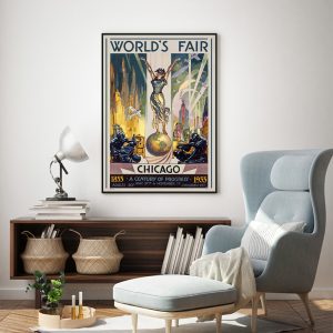 Wall Art - Chicago World Fair 1933 by Glen C. Sheffer - Canvas Prints-Poster Prints