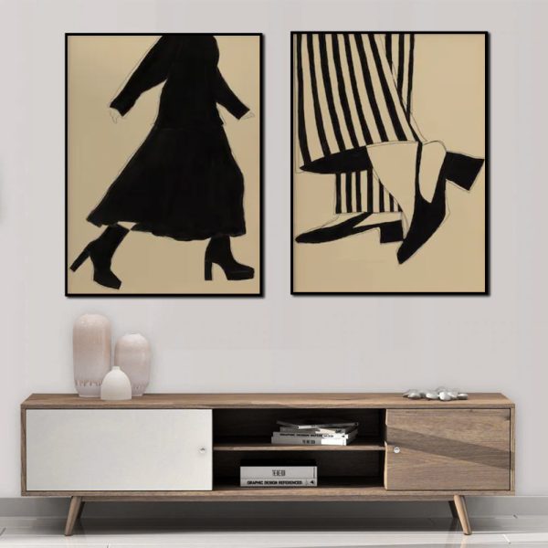 Wall art - Fashion Illustration (2 sets)- Canvas Prints- Poster Prints