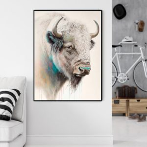 Wall Art - Great White Buffalo - Canvas Prints-Poster Prints