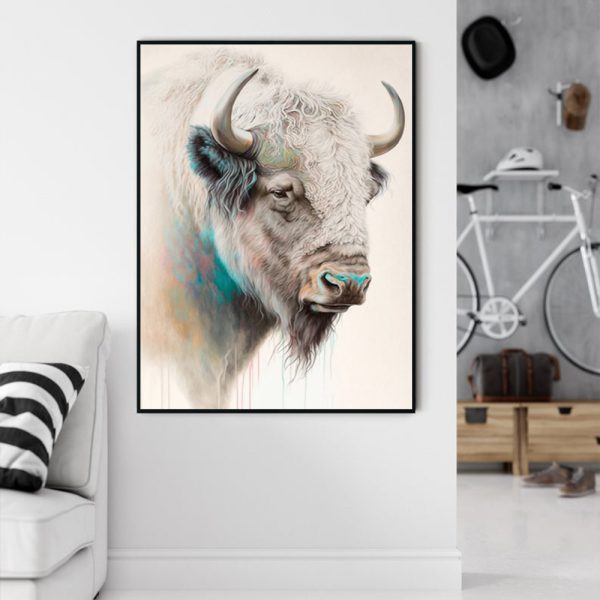 Wall Art - Great White Buffalo - Canvas Prints-Poster Prints
