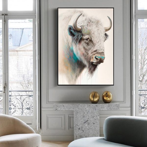 Wall Art - Great White Buffalo - Canvas Prints-Poster Prints - Image 3