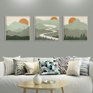 Wall Art - Sage Green Landscapes (3 sets) - Canvas Prints-Poster Prints