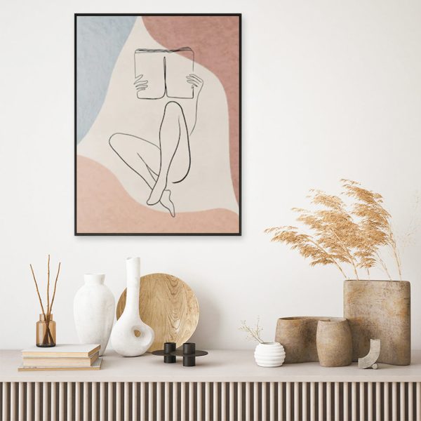 Wall Art - Woman Reading Book - Canvas Prints-Poster Prints