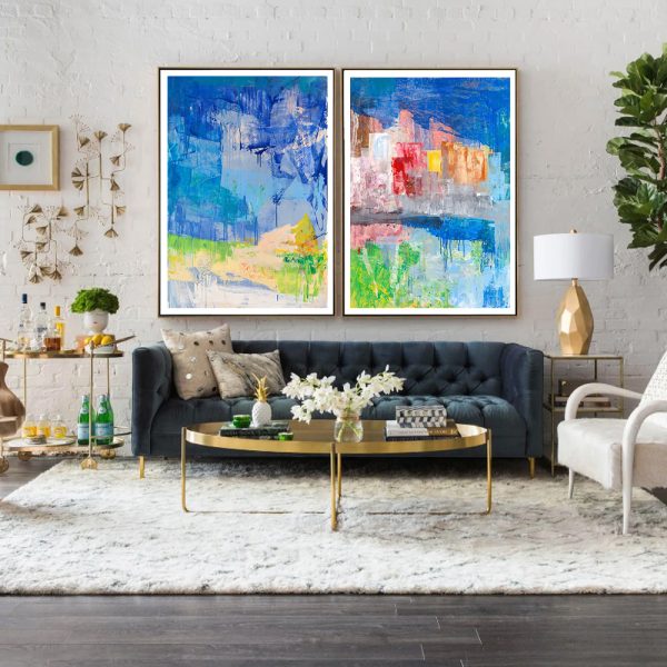Wall art - Blue Splash (2 sets)- Canvas Prints- Poster Prints