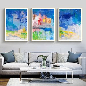 Wall Art - Blue Splash (3 Sets) - Poster Prints -Canvas Prints