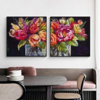 Wall Art - Peony Gardens (2 sets)- Canvas Prints-Poster Prints - Image 2