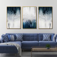 Wall Art - Blue Dancing (3 Sets) - Poster Prints -Canvas Prints - Image 3