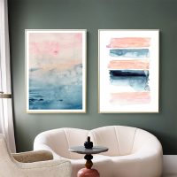 Wall art - Abstract Pink (2 sets)- Canvas Prints- Poster Prints - Image 2