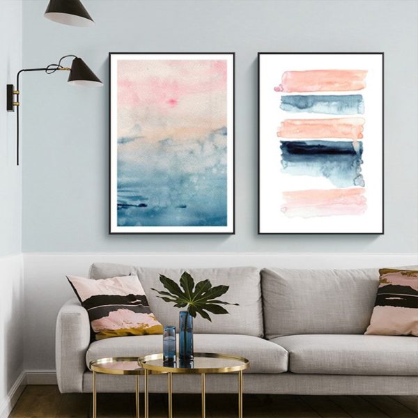 Wall art - Abstract Pink (2 sets)- Canvas Prints- Poster Prints