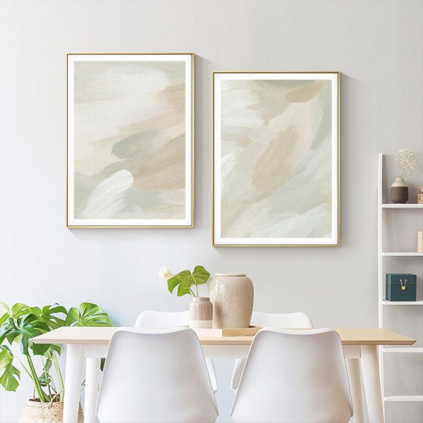 Wall art - Beige and Sage Green (2 sets)- Canvas Prints- Poster Prints