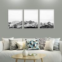 Wall Art - Black White Mountain (3 Sets) - Poster Prints -Canvas Prints - Image 3
