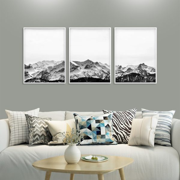 Wall Art - Black White Mountain (3 Sets) - Poster Prints -Canvas Prints - Image 3