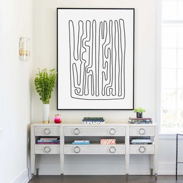 Wall Art - Black And White Lines - Canvas Prints-Poster Prints - Image 2