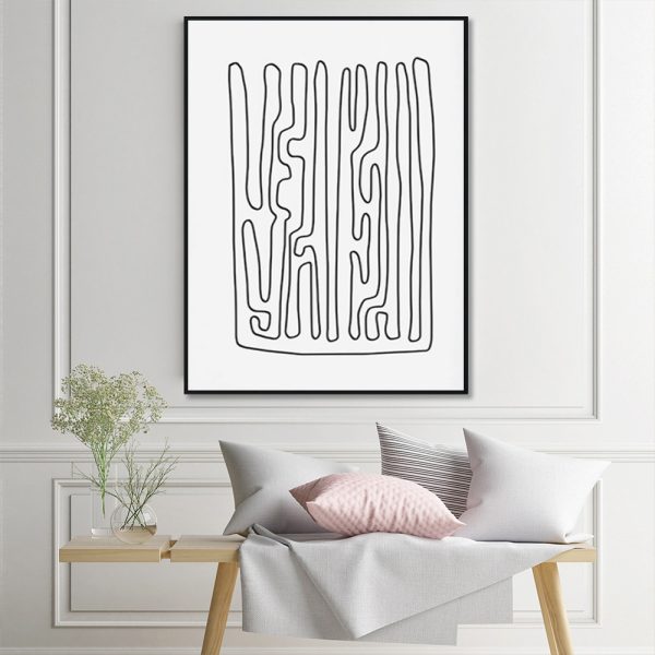 Wall Art - Black And White Lines - Canvas Prints-Poster Prints - Image 3