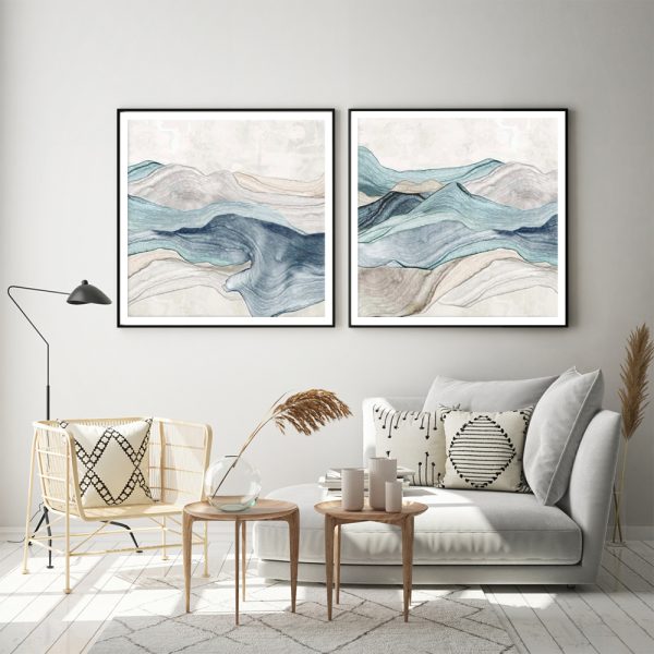 Wall Art - Blue Mountain (2 sets)- Canvas Prints-Poster Prints - Image 3