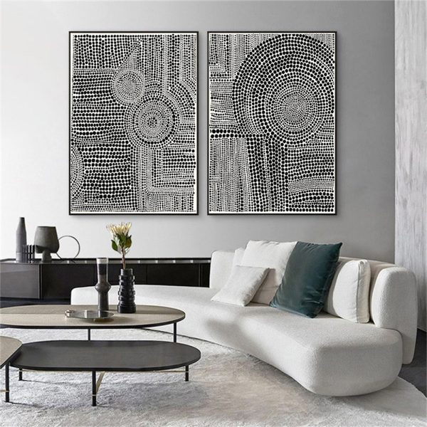 Wall art - Clustered Dots (2 sets)- Canvas Prints- Poster Prints - Image 2