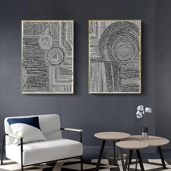 Wall art - Clustered Dots (2 sets)- Canvas Prints- Poster Prints