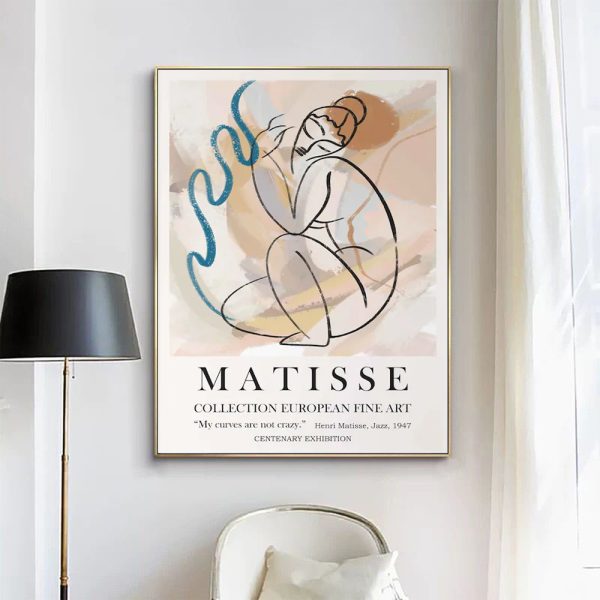 Wall Art - Matisse Nude Line - Canvas Prints-Poster Prints - Image 3