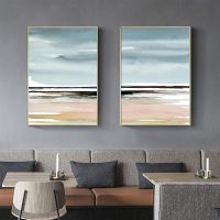 Wall art - Pink Beach Landscape (2 sets)- Canvas Prints- Poster Prints