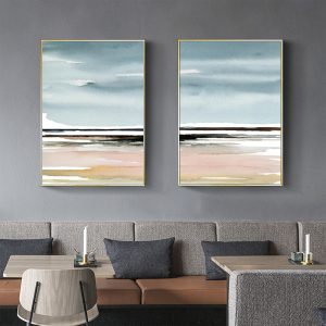 Wall art - Pink Beach Landscape (2 sets)- Canvas Prints- Poster Prints