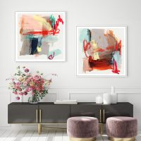 Wall Art - Abstract Colourful Garden (2 sets)- Canvas Prints-Poster Prints