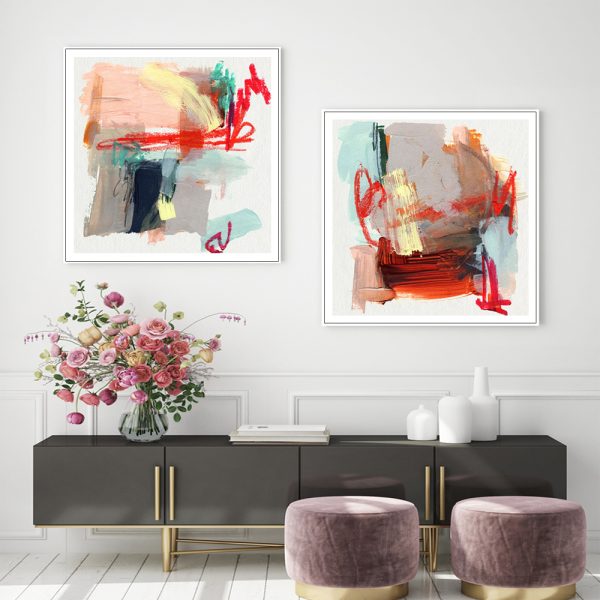 Wall Art - Abstract Colourful Garden (2 sets)- Canvas Prints-Poster Prints