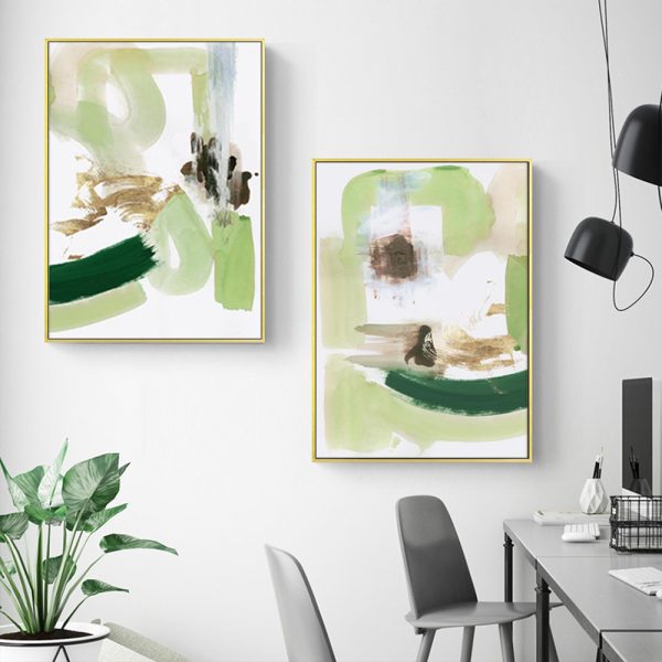 Wall art - Abstract Green Mint (2 sets)- Canvas Prints- Poster Prints
