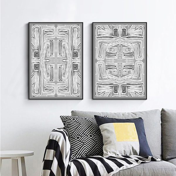 Wall art - Black White Pattern (2 sets)- Canvas Prints- Poster Prints