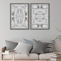 Wall art - Black White Pattern (2 sets)- Canvas Prints- Poster Prints - Image 2
