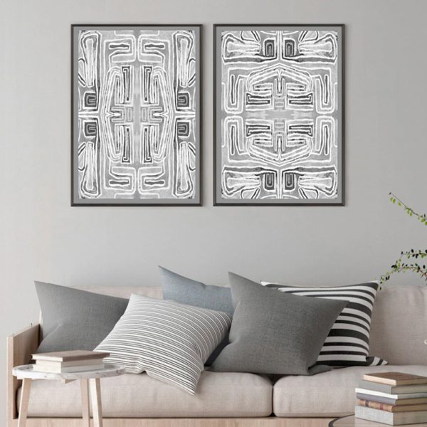 Wall art - Black White Pattern (2 sets)- Canvas Prints- Poster Prints - Image 2