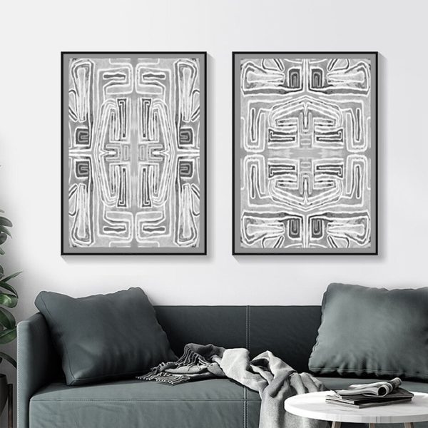 Wall art - Black White Pattern (2 sets)- Canvas Prints- Poster Prints - Image 3