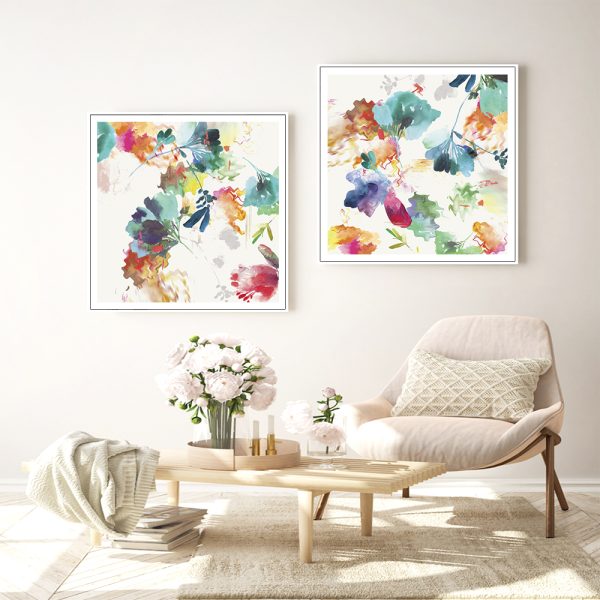 Wall Art - Glitchy Floral (2 sets)- Canvas Prints-Poster Prints