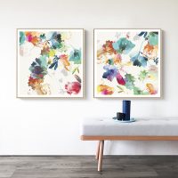 Wall Art - Glitchy Floral (2 sets)- Canvas Prints-Poster Prints - Image 2