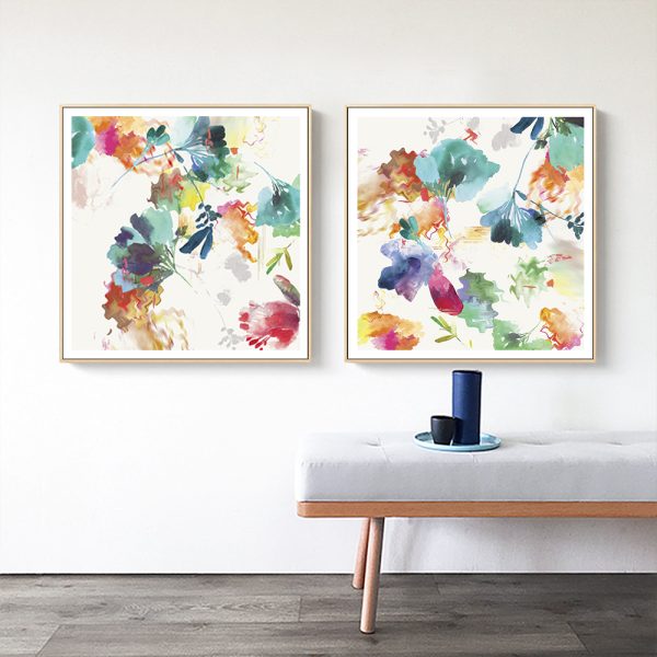 Wall Art - Glitchy Floral (2 sets)- Canvas Prints-Poster Prints - Image 2