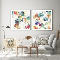 Wall Art - Glitchy Floral (2 sets)- Canvas Prints-Poster Prints - Image 3