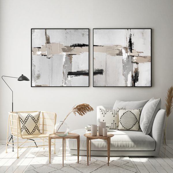 Wall Art - Neutral Abstract (2 sets)- Canvas Prints-Poster Prints - Image 2