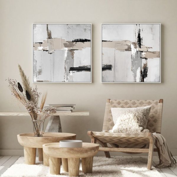 Wall Art - Neutral Abstract (2 sets)- Canvas Prints-Poster Prints - Image 3