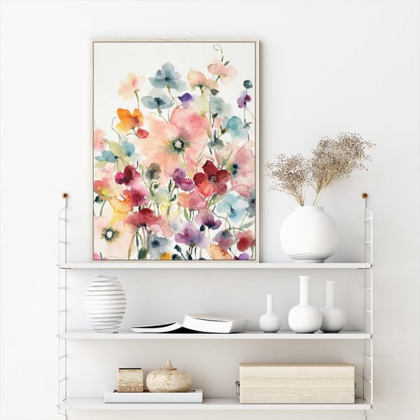 Wall Art - Poppies And Sweetpeas - Canvas Prints-Poster Prints