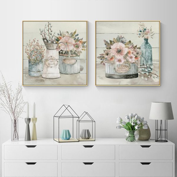 Wall Art - Shiplap Flower Market (2 sets)- Canvas Prints-Poster Prints