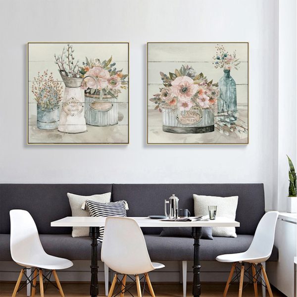 Wall Art - Shiplap Flower Market (2 sets)- Canvas Prints-Poster Prints - Image 2
