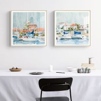 Wall Art - Beach Town Summer (2 sets)- Canvas Prints-Poster Prints - Image 2